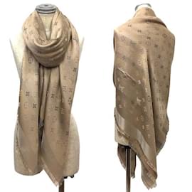 Louis Vuitton-Louis Vuitton Monogram So Shine Shawl-Beige