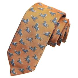 Hermès-Hermes Silk Cravat in Crazy Poney Design-Other