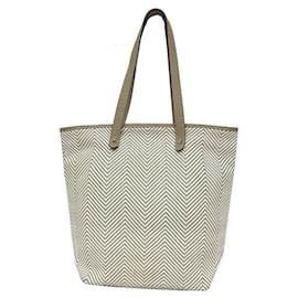 Hermès-Sac tote Hermes Amedaba en gris étoupe et ivoire-Écru,Taupe