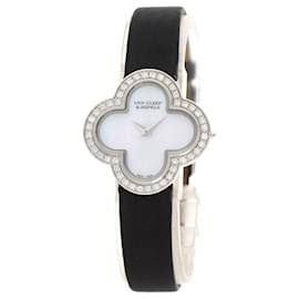 Van Cleef & Arpels Alhambra Kleine Modell Diamantuhr Weiß