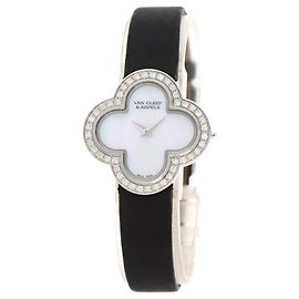 Van Cleef & Arpels Alhambra Small Model Diamond Watch White