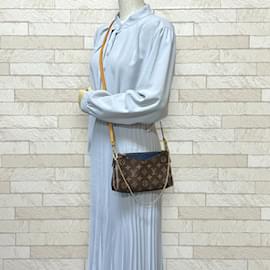 Louis Vuitton-Louis Vuitton Pallas Scratch Monogram Shoulder Bag-Brown,Navy blue