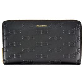 Balenciaga BB Monogramm Continental Geldbörse Schwarz