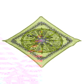 Hermès-Hermes Carre 90 Pleated Scarf in Beige-Beige