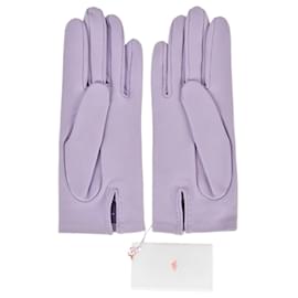 Hermès-Hermes Lilac Lambskin Short Gloves-Purple