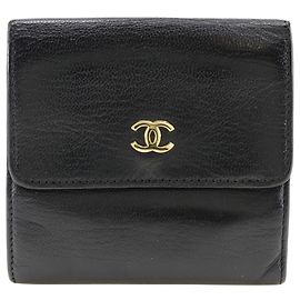 Portafoglio bi-fold Chanel Coco Mark Nero