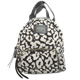 Jimmy Choo Rucksack im Dalmatiner-Muster Schwarz Weiß