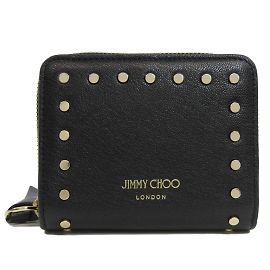 Carteira bi-fold com studs Jimmy Choo Preto