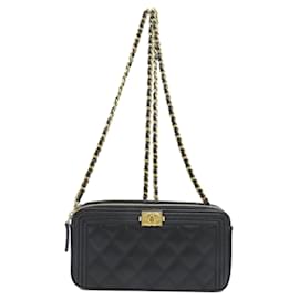 Chanel-Chanel Boy Long Caviar Skin Chain Wallet-Black