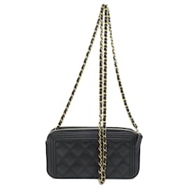 Chanel-Chanel Boy Long Caviar Skin Chain Wallet-Black