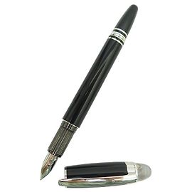 NEUN MONTBLANC STARWALKER 105655 PLATINUM MIDNIGHT FÜLLFEDERHALTER Schwarz