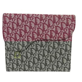 Christian Dior-NINE VINTAGE AGENDA COVER CHRISTIAN DIOR SADDLE OBLIQUE DIARY COVER-Dark red