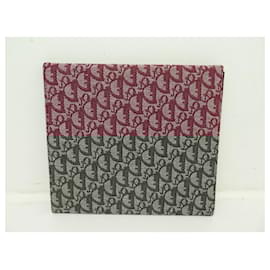 Christian Dior-NINE VINTAGE AGENDA COVER CHRISTIAN DIOR SADDLE OBLIQUE DIARY COVER-Dark red
