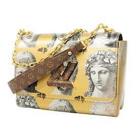Louis Vuitton-Louis Vuitton Shoulder Bag Twist MM M59137-Brown,Golden