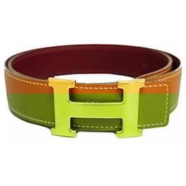 Hermès-Hermes Constance Veau Epsom Gold Belt-Golden