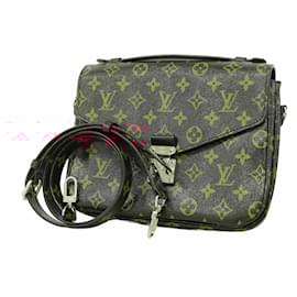 Louis Vuitton-Louis Vuitton Monogram Anfla Rouge Pochette Metis Shoulder Bag-Black,Red