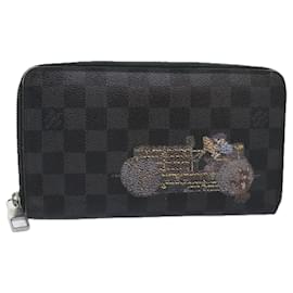 Louis Vuitton-LOUIS VUITTON Damier Graphite Illustre Zippy Organizer Wallet N63002 Auth 89838-Damier ebene