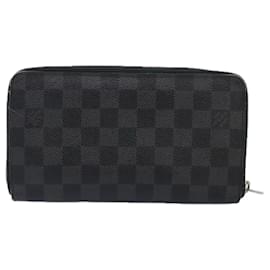 Louis Vuitton-LOUIS VUITTON Damier Graphite Illustre Zippy Organizer Wallet N63002 Auth 89838-Damier ebene