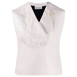 Ivory- und schwarze Wollbluse Gianfranco Ferré Schwarz Roh Sand