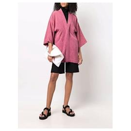 Autre Marque-A.N.G.E.L.O. Vintage Cult Pink Short Kimono-Pink