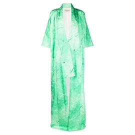 Autre Marque-A.N.G.E.L.O. Vintage Cult Green Silk Kimono-Green