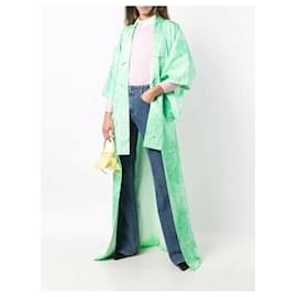 Autre Marque-A.N.G.E.L.O. Vintage Cult Green Silk Kimono-Green