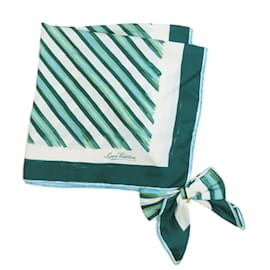 Louis Vuitton-Louis Vuitton Ribbon Stripe Silk Scarf-Green
