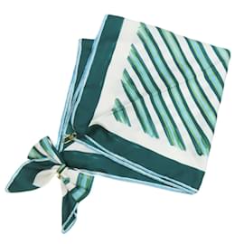 Louis Vuitton-Louis Vuitton Ribbon Stripe Silk Scarf-Green