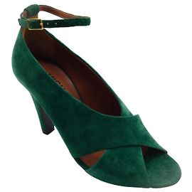 Michel Vivien Green Mayfair Cross Strap Open Toe Sandals Green