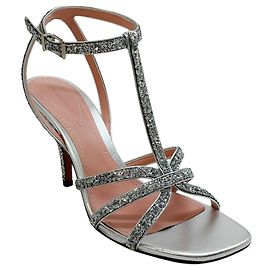 Zimmermann Silver Sequined Aura Sandals Silvery