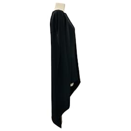 Autre Marque-Alex Perry Black Structured Bat Sleeve Crepe Dress-Black