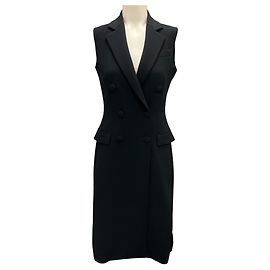Schwarzes ärmelloses Doppelreiher-Kreppkleid von Altuzarra Schwarz