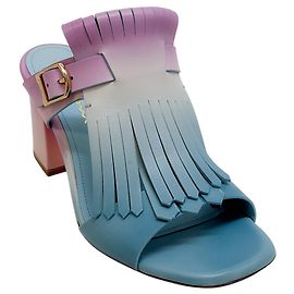 Sandali con frange tie-dye blu / viola Santoni Blu
