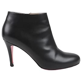 Christian Louboutin-Christian Louboutin Belle Leather Ankle Botts in Black, Size 39-Beige