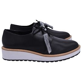 Loeffler Randall Callie Demi-Wedge Oxfords in pelle nera Nero