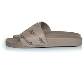 Balenciaga-pool slide pride logo bb monogram-Brown