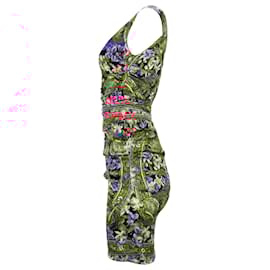 Dolce & Gabbana- Dolce & Gabbana Carretto Floral Print Mini Dress in Multicolor Silk-Multiple colors