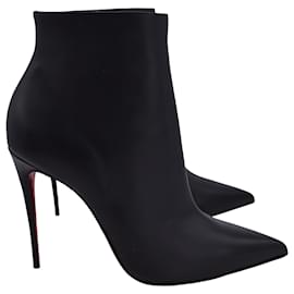 Christian Louboutin-Christian Louboutin So Kate Booty High-Heeled Ankle Boots in Black Calfskin Leather-Black