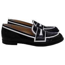 Mocassini Magic Moc Penny di Christian Louboutin in pelle nera e bianca Nero