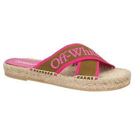 Off White grüne Baumwoll-Espadrilles Grün