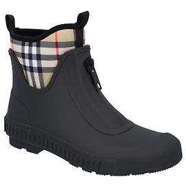 Botas de lluvia de cuadros vintage Burberry negras Negro