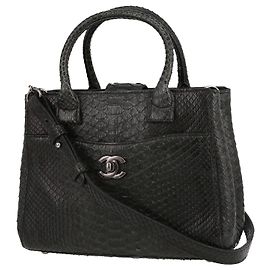 Chanel Neo Executive kleine Modell Einkaufstasche aus dunkelgrauer Python Grau