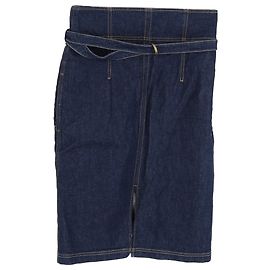 Autre Marque Midirock mit Gürtel aus blauer Denim von Philosophy by Lorenzo Serafini Blau Hellblau
