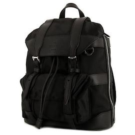 Berluti backpack in black canvas and black leather Black