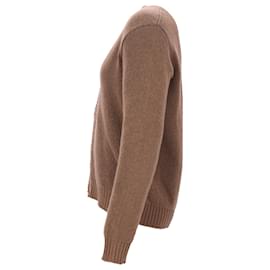 Prada-Prada Button-Down V-Neck Cardigan in Brown Cashmere-Brown