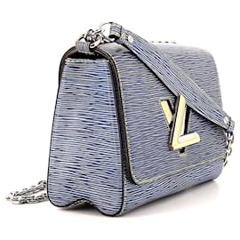 Louis Vuitton-Louis Vuitton Twist medium model handbag in blue jean epi leather-Blue