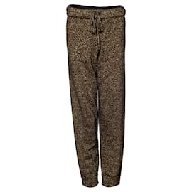 Dries Van Noten-Metallic lurex jogging trousers-Golden,Metallic