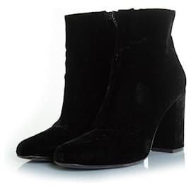 Saint Laurent-velvet ankle boots in black-Black