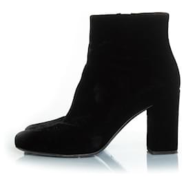 Saint Laurent-velvet ankle boots in black-Black