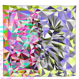 Hermès-Hermès 2014 Square Scarf 90 The Faceties of Pegase Pink Silk Scarf Hermes-Multiple colors